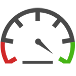 Speedometer showing fast and speed